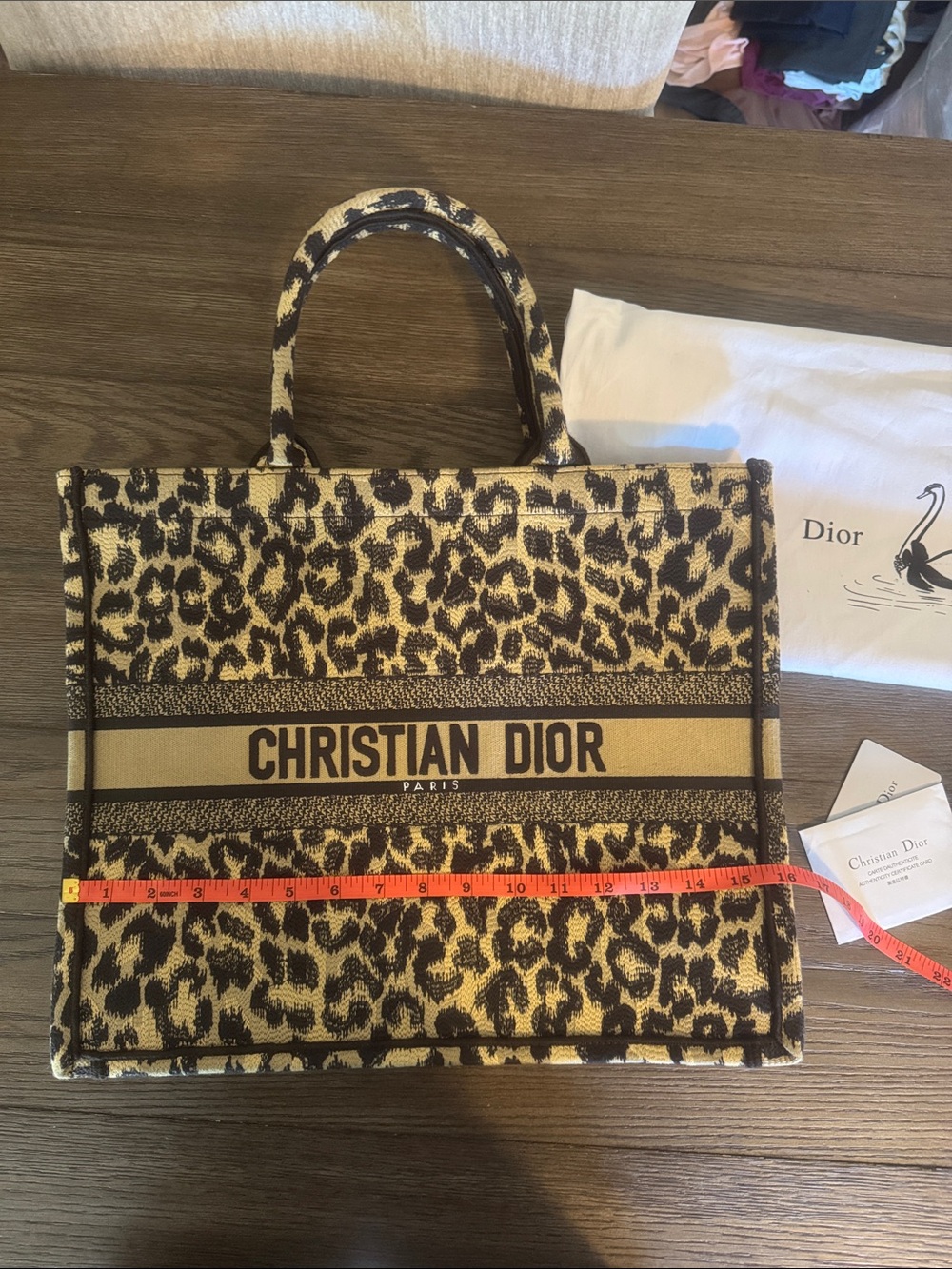Dior Leopard-Print Book Tote in Beige and Black